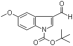 structure of CAS# 324756-80-1, 5-Methoxy-3-formylindole-1-carboxylic acid tert-butyl ester