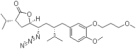 5(S)-[1(S)-Azido-3(S)-[4-methoxy-3-(3-methoxypropoxy)benzyl]-4-methylpentyl]-3(S)-isopropyldihydrofuran-2-one molecular structure (CAS 324763-46-4)