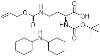 structure of CAS# 327156-92-3, N-Boc-N'-allyloxycarbonyl-L-2,4-diaminobutyric acid dicyclohexylamine salt;Boc-Dab(Alloc)-OH (dicyclohexylammonium) salt