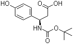 结构式 CAS# 329013-12-9, (R)-N-叔丁氧羰基-3-氨基-3-(4-羟基苯基)丙酸