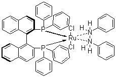 结构式 CAS# 329736-05-2, 二氯[(S)-(-)-2,2'-双(二苯基膦)-1,1'-联萘基][(1S,2S)-(-)-1,2-二苯基乙二胺]钌(II)