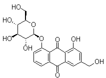 Aloe-emodin 8-O-beta-D-glucopyranoside molecular structure (CAS 33037-46-6)