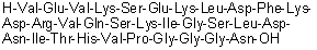 L-Valyl-L-alpha-glutamyl-L-valyl-L-lysyl-L-seryl-L-alpha-glutamyl-L-lysyl-L-leucyl-L-alpha-aspartyl-L-phenylalanyl-L-lysyl-L-alpha-aspartyl-L-arginyl-L-valyl-L-glutaminyl-L-seryl-L-lysyl-L-isoleucylglycyl-L-seryl-L-leucyl-L-alpha-aspartyl-L-asparaginyl-L-isoleucyl-L-threonyl-L-histidyl-L-valyl-L-prolylglycylglycylglycyl-L-asparagine molecular structure (CAS 330456-27-4)