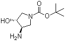 structure of CAS# 330681-18-0, (3R,4R)-tert-Butyl 3-amino-4-hydroxypyrrolidine-1-carboxylate