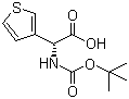 结构式 CAS# 33130-97-1, Boc-(R)-3-噻吩基甘氨酸; (R)-(叔丁氧羰基氨基)噻吩-3-乙酸