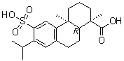 structure of CAS# 33159-27-2, Ecabet;12-Sulfodehydroabietic acid; 13-Isopropyl-12-sulfopodocarpa-8,11,13-trien-15-oic acid