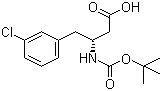 结构式 CAS# 331763-56-5, N-叔丁氧羰基-(R)-3-氨基-4-(3-氯苯基)丁酸
