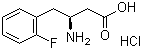 structure of CAS# 331763-61-2, (S)-3-Amino-4-(2-fluorophenyl)butyric acid hydrochloride;(betaS)-beta-Amino-2-fluorobenzenebutanoic acid hydrochloride