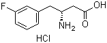 structure of CAS# 331763-65-6, (R)-3-Amino-4-(3-fluorophenyl)butyric acid hydrochloride;(betaR)-beta-Amino-3-fluorobenzenebutanoic acid hydrochloride