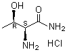 structure of CAS# 33209-01-7, 2-Amino-3-hydroxy-(2S,3R)butanamide monohydrochloride;L-Threoninamide, monohydrochloride