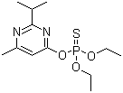 structure of CAS# 333-41-5, Diazinon;O,O-Diethyl O-2-isopropyl-4-methyl-6-pyrimidyl thiophosphate; O,O-Diethyl O-(6-methyl-2-(1-methylethyl)-4-pyrimidinyl) phosophorothioate