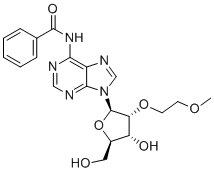 结构式 CAS# 333335-93-6, N-苯甲酰基-2'-O-(2-甲氧基乙基)腺苷