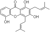 structure of CAS# 33390-41-9, 8-Deoxygartanin;1,3,5-Trihydroxy-2,4-bis(3-methyl-2-butenyl)xanthone; 8-Desoxygartanin; NSC 692944