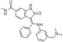 (3Z)-3-[[[3-[(Dimethylamino)methyl]phenyl]amino]phenylmethylene]-2,3-dihydro-N-methyl-2-oxo-1H-indole-6-carboxamide molecular structure (CAS 334951-92-7)