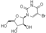 1-beta-D-阿拉伯呋喃糖基-5-溴尿嘧啶分子结构 (CAS 3370-69-2)