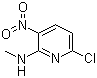structure of CAS# 33742-70-0, 2-Methylamino-3-nitro-6-chloropyridine;6-Chloro-N-methyl-3-nitro-2-pyridinamine; 2-Chloro-6-(methylamino)-5-nitropyridine