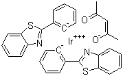 (OC-6-33)-双[2-(2-苯并噻唑基-kN3)苯基-kC](2,4-戊二酮酸-kO,kO')铱分子结构 (CAS 337526-88-2)