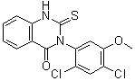 structure of CAS# 338967-87-6, 3-(2,4-Dichloro-5-methoxyphenyl)-2,3-dihydro-2-thioxo-4(1H)-quinazolinone;Mdivi 1; Mitochondrial division inhibitor 1