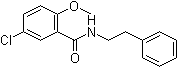 结构式 CAS# 33924-49-1, N-苯乙基-5-氯-2-甲氧基苯甲酰胺