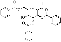 甲基 2,3,6-三-O-苯甲酰基-alpha-D-吡喃甘露糖苷分子结构 (CAS 3396-68-7)
