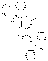 2,6-Anhydro-5-deoxy-1,4-bis-O-[(1,1-dimethylethyl)diphenylsilyl]-D-arabino-hex-5-enitol acetate molecular structure (CAS 342029-19-0)