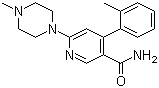 结构式 CAS# 342417-01-0, 6-(4-甲基哌嗪-1-基)-4-(2-甲基苯基)烟酰胺