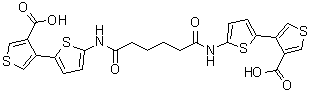 5',5'''-[(1,6-Dioxo-1,6-hexanediyl)diimino]bis[[2,3'-bithiophene]-4'-carboxylic acid] molecular structure (CAS 342595-05-5)