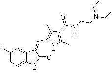 N-(2-(Diethylamino)ethyl)-5-((5-fluoro-2-oxoindolin-3-ylidene)methyl)-2,4-dimethyl-1H-pyrrole-3-carboxamide molecular structure (CAS 342641-94-5)