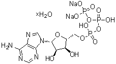 Adenosine 5'-(tetrahydrogen triphosphate) disodium salt hydrate molecular structure (CAS 34369-07-8)