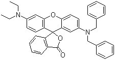 结构式 CAS# 34372-72-0, 2'-(二苄基氨基)-6'-(二乙氨基)荧烷; 2'-(二苄基氨基)-6'-(二乙氨基)螺[异苯并呋喃-1(3H),9'-(9H)呫吨]-3-酮