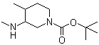 结构式 CAS# 344419-25-6, 4-甲基-3-(甲基氨基)-1-哌啶甲酸叔丁酯