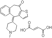 富马酸酮替芬分子结构 (CAS 34580-14-8)