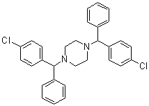 1,4-二[(4-氯苯基)苯基甲基]哌嗪分子结构 (CAS 346451-15-8)