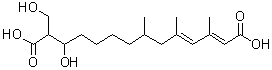12-Hydroxy-13-(hydroxymethyl)-3,5,7-trimethyl-2,4-tetradecadienedioic acid molecular structure (CAS 34668-61-6)