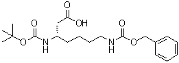 (3S)-3-[[(1,1-Dimethylethoxy)carbonyl]amino]-7-[[(phenylmethoxy)carbonyl]amino]heptanoic acid molecular structure (CAS 346694-77-7)