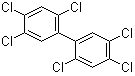 structure of CAS# 35065-27-1, 2,2',4,4',5,5'-Hexachloro-1,1'-biphenyl;2,4,5,2',4',5'-Hexachlorobiphenyl; CB 153; K 153; PCB 153