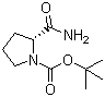 结构式 CAS# 35150-07-3, (2R)-2-氨甲酰基吡咯烷-1-甲酸叔丁酯