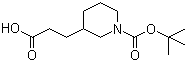 结构式 CAS# 352004-58-1, 1-叔丁氧羰基-3-哌啶丙酸