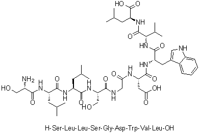 L-Seryl-L-leucyl-L-leucyl-L-serylglycyl-L-alpha-aspartyl-L-tryptophyl-L-valyl-L-leucine molecular structure (CAS 352427-88-4)