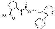 structure of CAS# 352707-76-7, (1R,2S)-rel-2-[[(9H-Fluoren-9-ylmethoxy)carbonyl]amino]cyclopentanecarboxylic acid