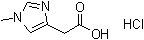1-甲基-4-咪唑乙酸盐酸盐分子结构 (CAS 35454-39-8)