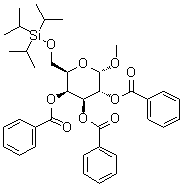 Methyl 6-O-[tris(1-methylethyl)silyl]-alpha-D-galactopyranoside tribenzoate molecular structure (CAS 356060-82-7)
