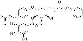 4-[4-[[6-O-(1-Oxo-3-phenyl-2-propenyl)-2-O-(3,4,5-trihydroxybenzoyl)-beta-D-glucopyranosyl]oxy]phenyl]-2-butanone molecular structure (CAS 356517-93-6)