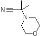 structure of CAS# 35666-81-0, alpha,alpha-Dimethyl-4-morpholineacetonitrile;2-Methyl-2-morpholinopropanenitrile; 2-Morpholino-2-cyanopropane