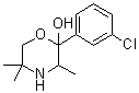 2-Hydroxy-2-(3-chlorophenyl)-3,5,5-trimethylmorpholine molecular structure (CAS 357399-43-0)