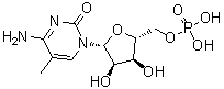 structure of CAS# 3590-36-1, 5-Methylcytidylic acid;5-Methylcytidine 5'-(dihydrogen phosphate)
