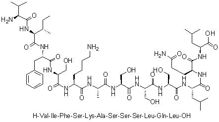 L-Valyl-L-isoleucyl-L-phenylalanyl-L-seryl-L-lysyl-L-alanyl-L-seryl-L-seryl-L-seryl-L-leucyl-L-glutaminyl-L-leucine molecular structure (CAS 359004-04-9)
