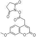 7-甲氧基-2-氧代苯并吡喃-4-乙酸 N-丁二酰亚胺酯分子结构 (CAS 359436-89-8)
