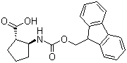 structure of CAS# 359586-64-4, Fmoc-(1S,2S)-2-Aminocyclopentanecarboxylic acid;(1S,2S)-2-[[(9H-Fluoren-9-ylmethoxy)carbonyl]amino]cyclopentanecarboxylic acid