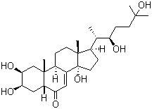structure of CAS# 3604-87-3, Ecdysone;alpha-Ecdysone; (2b,3b,5b,22R)-2,3,14,22,25-Pentahydroxycholest-7-en-6-one